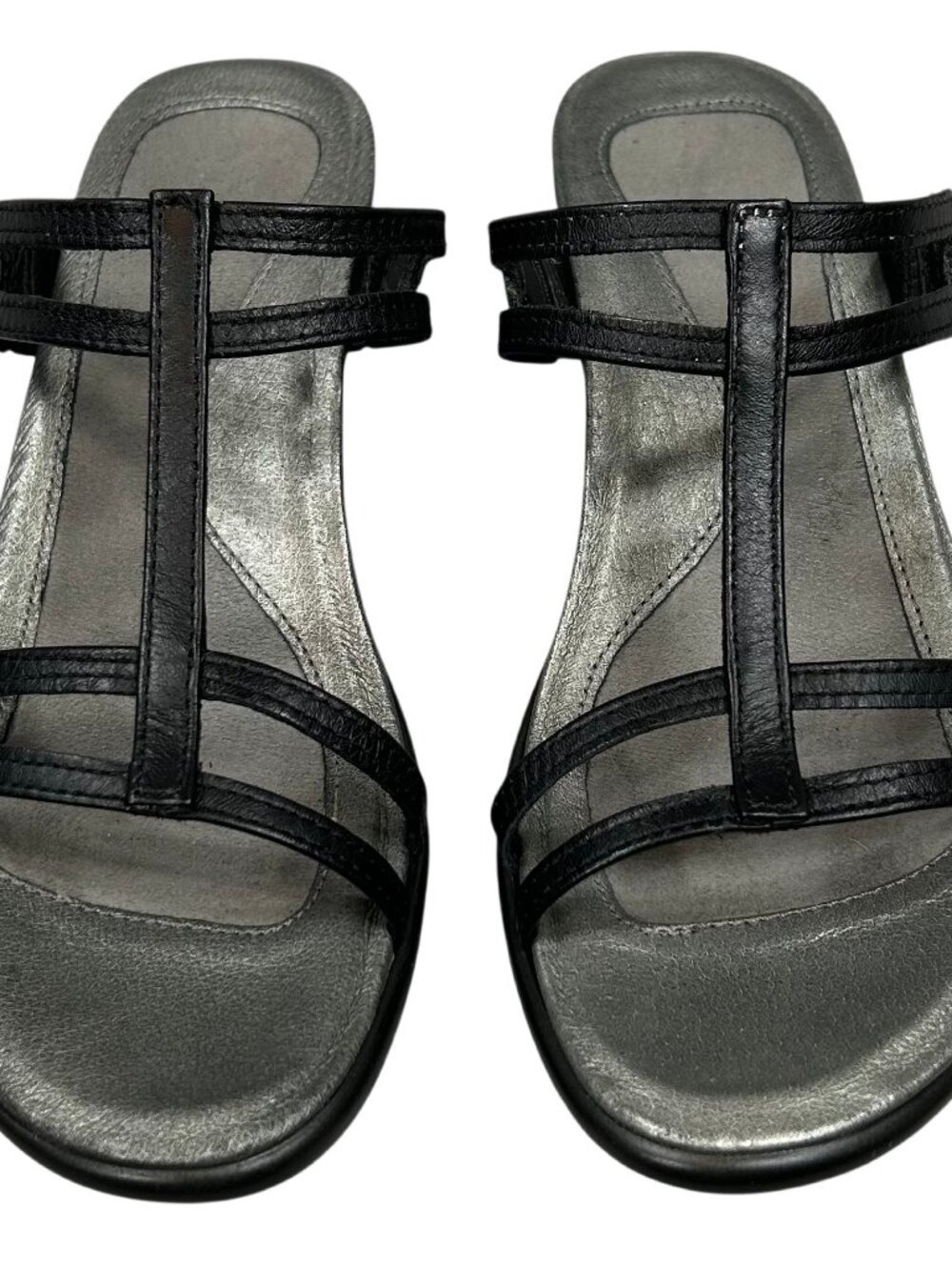 Naot Loop Black Leather Strappy Slide Sandal Size 38 - Picture 5 of 9